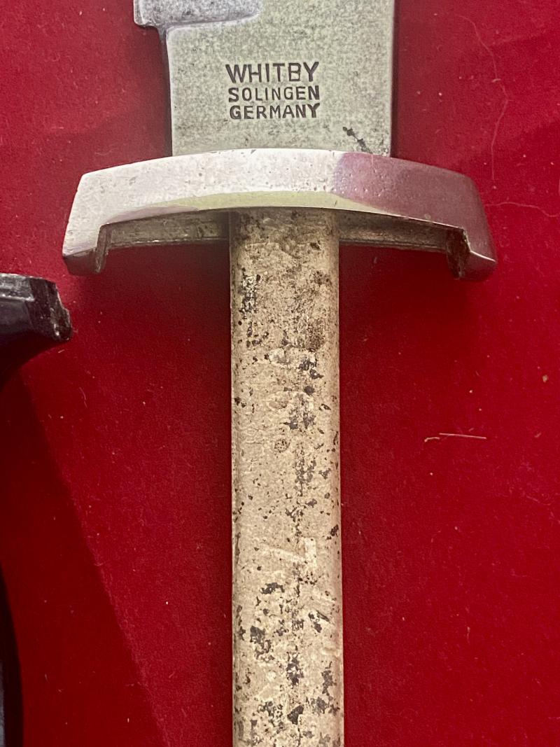 Unusual 7” Bowie Bladed Knife with WW2 German SS/SA Dagger Style Grip by WHITBY Solingen Germany c1960