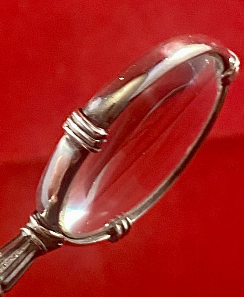 Beautiful Antique Miniature Silver and Bone Magnifying Glass with London Import Mark c1920