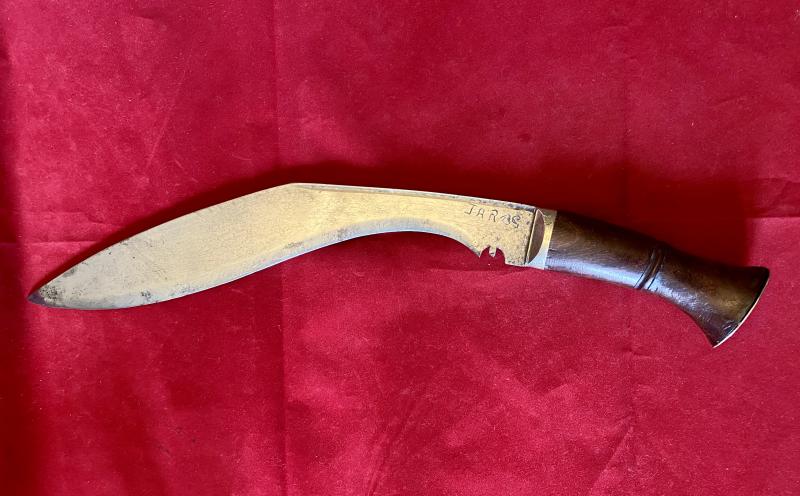 Fine WW1 Period MK1 Kukri with Blade Engraved “JARBS”