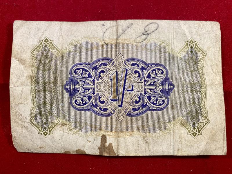WW2 British Military Authority 1 Shilling Note Series F circa 1942