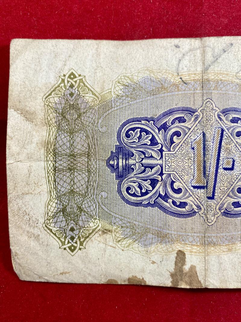 WW2 British Military Authority 1 Shilling Note Series F circa 1942