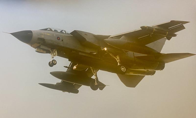 Large 30” x 20” Photo on Card of RAF Panavia Tornado GR.1B ZA471 in Flight