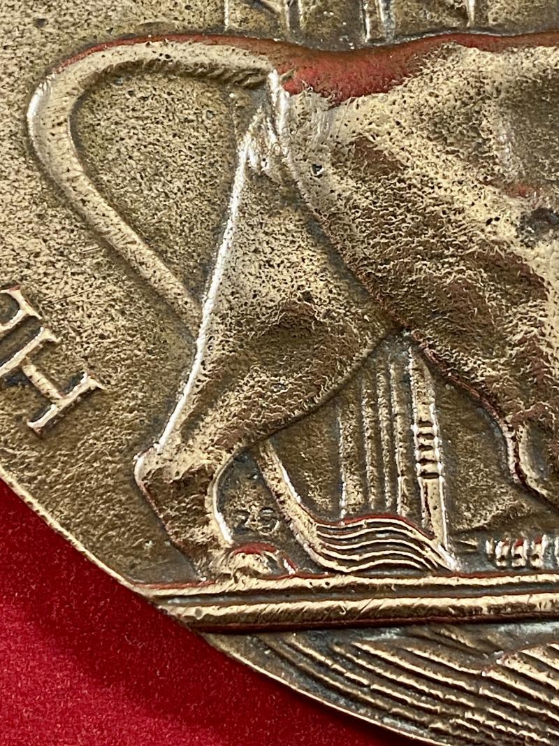 Genuine WW1 British Bronze Death Plaque (Death Penny) for WILLIAM HETHERINGTON