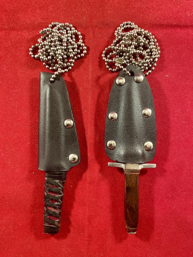 Two Unique Early Custom Made Neck Knives by Daniel M. Certo of Marshall, NC. USA. 2001