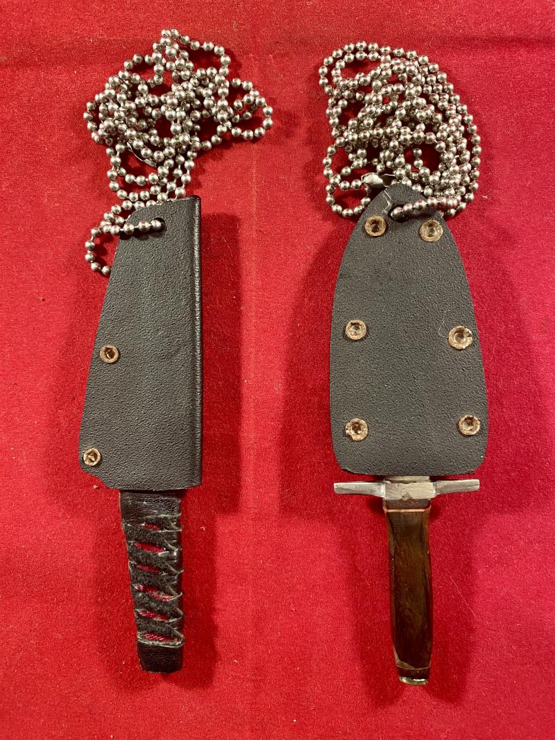 Two Unique Early Custom Made Neck Knives by Daniel M. Certo of Marshall, NC. USA. 2001