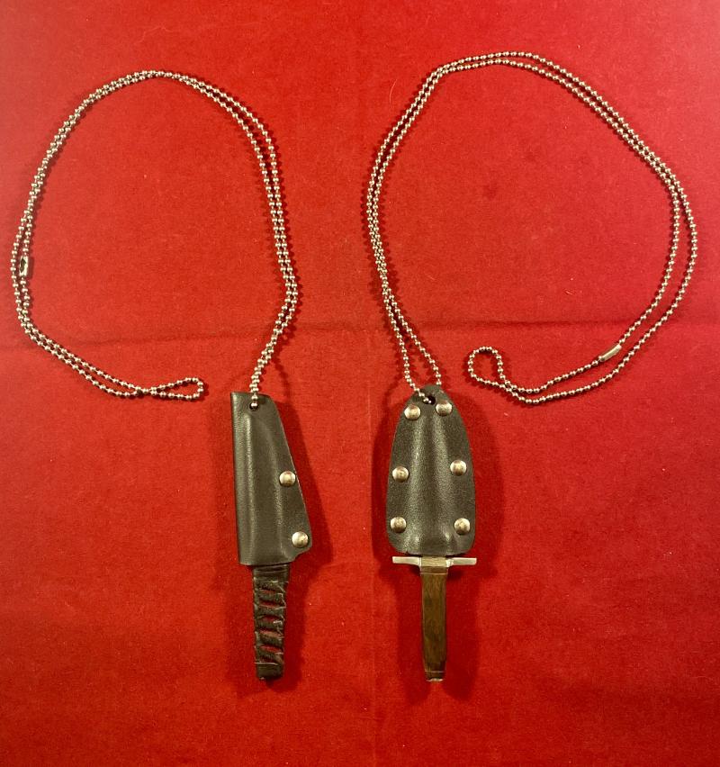 Two Unique Early Custom Made Neck Knives by Daniel M. Certo of Marshall, NC. USA. 2001