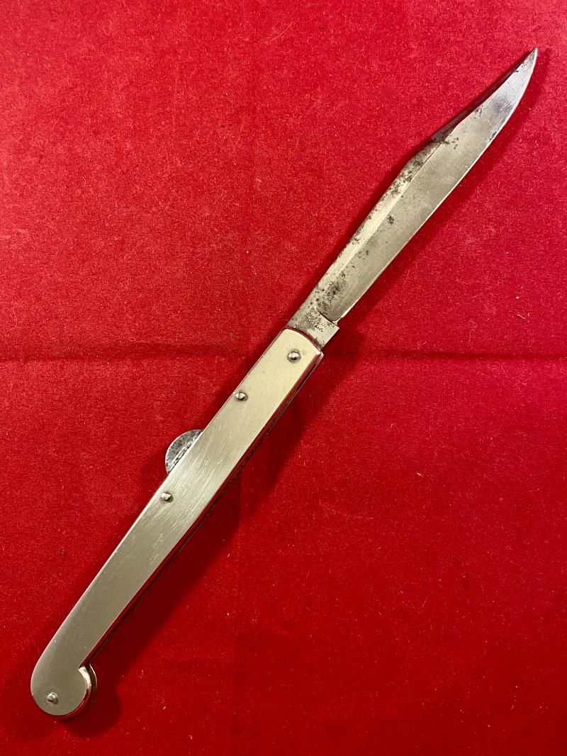 Rare Model P. 435 'Sport' Knife with Nickel Silver Grip and Locking Clip Point Blade by Joseph Rodgers & Sons c1880