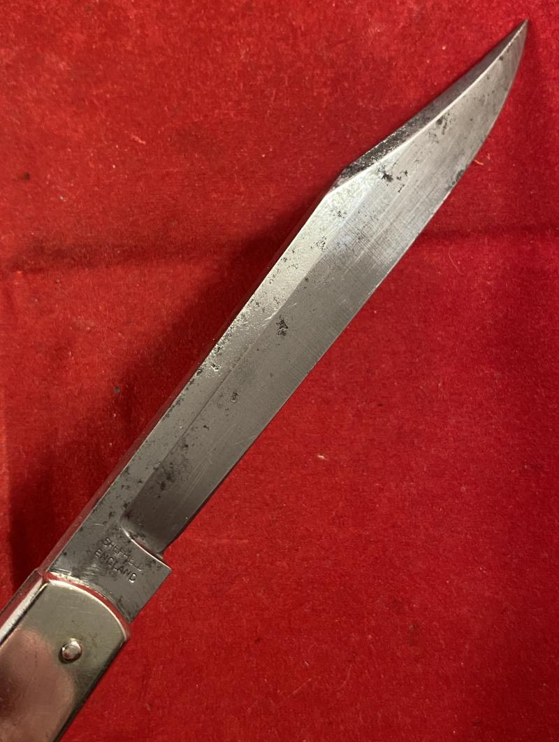 Rare Model P. 435 'Sport' Knife with Nickel Silver Grip and Locking Clip Point Blade by Joseph Rodgers & Sons c1880