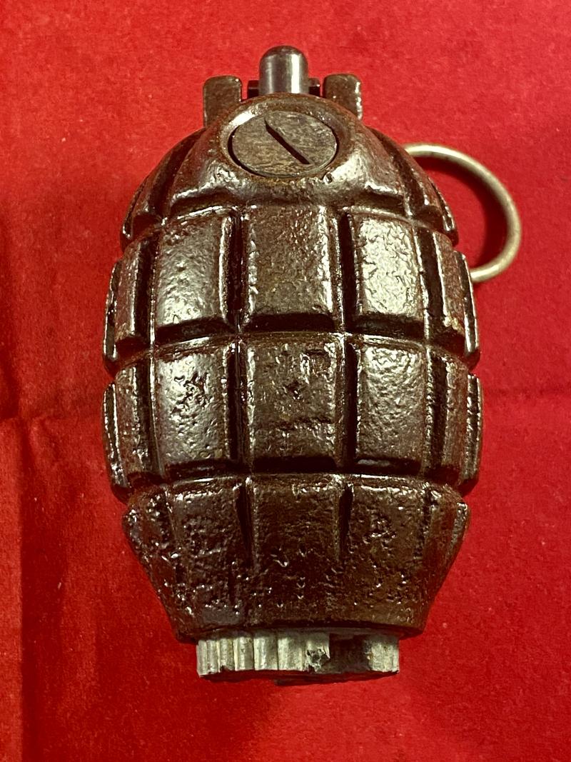 INERT WW2 No.36M Mk I British Mills Grenade by JP&S Ltd with a base plug by RBD dated 1941