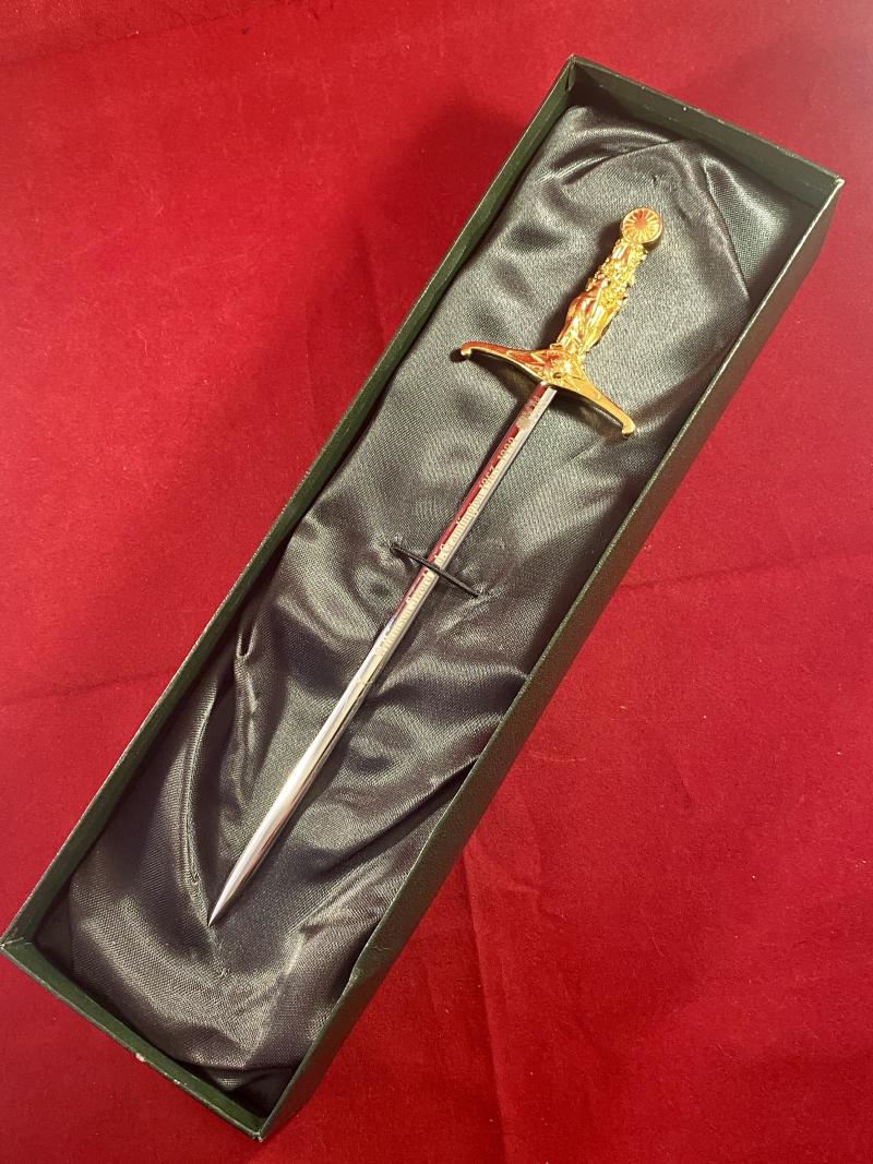Rare Dual Commemorative “Wilkinson Sword Ltd. Cramlington 1963-1999” and “WORLD PEACE FOR THE THIRD MILLENNIUM” Miniature Sword by Wilkinson Sword – Mint in Box