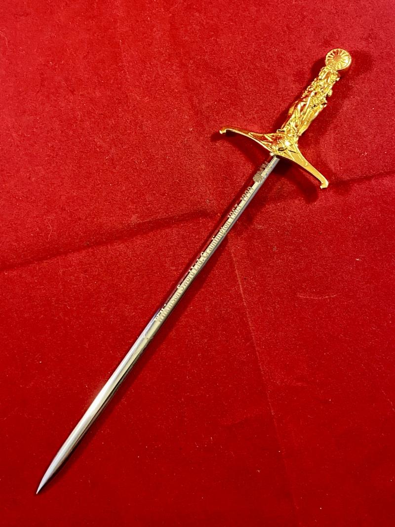 Rare Dual Commemorative “Wilkinson Sword Ltd. Cramlington 1963-1999” and “WORLD PEACE FOR THE THIRD MILLENNIUM” Miniature Sword by Wilkinson Sword – Mint in Box