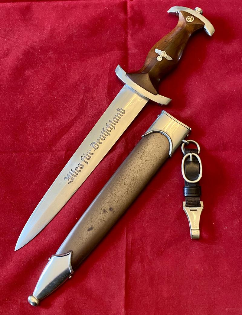 Near Mint WW2 German SA Dagger by MALSCH & AMBRONN STEINBACH Thuringia, with Original Short Hanger