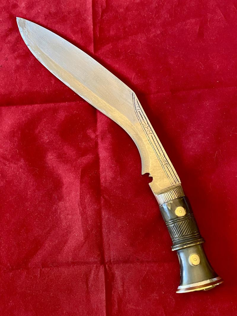 Fine WW2 “Bring Back” Burma Kukri Knife with Carved Horn Grip c1945