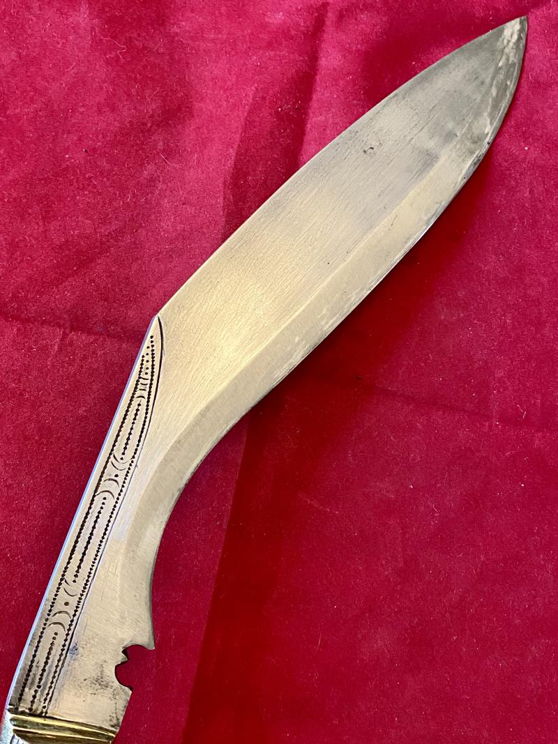 Fine WW2 “Bring Back” Burma Kukri Knife with Carved Horn Grip c1945