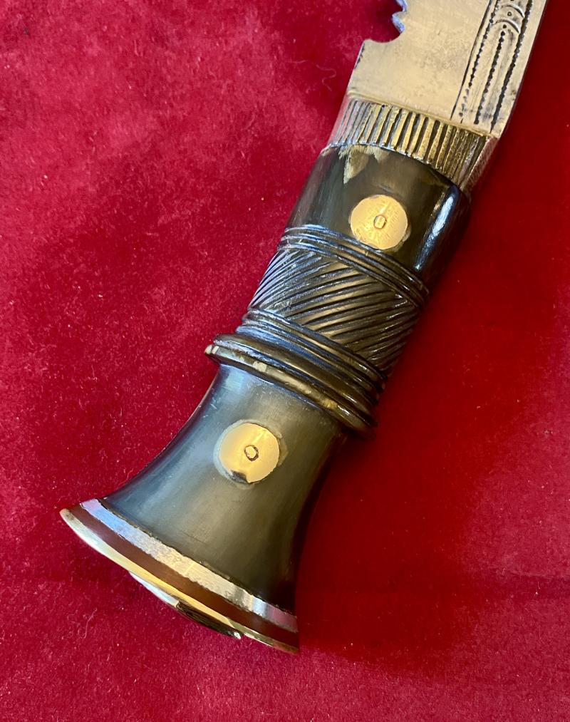 Fine WW2 “Bring Back” Burma Kukri Knife with Carved Horn Grip c1945