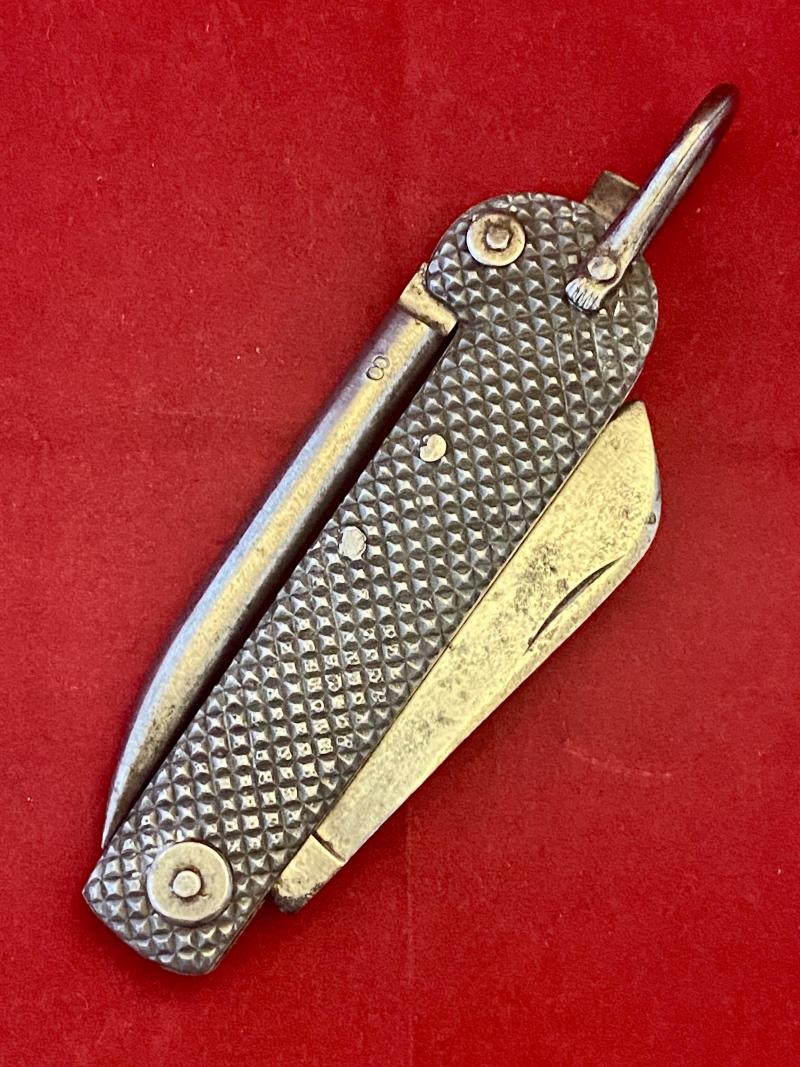 WW2 Period Royal Navy Admiralty Pattern 301B Alloy Scales Clasp Knife by Harrison Fisher & Co Ltd of Sheffield – Named to C. Clayton