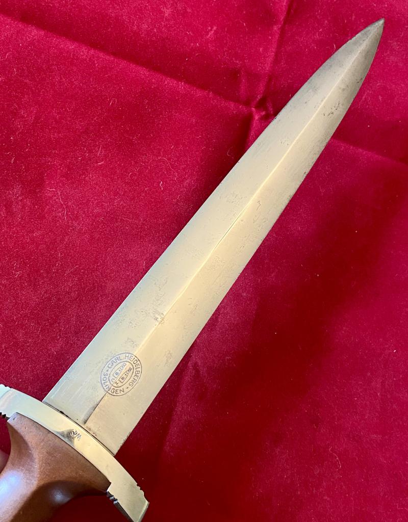 Near Mint WW2 German SA Dagger by the Scarce Maker CARL HEIDELBERG of Solingen, with Original Hanger by Assmann