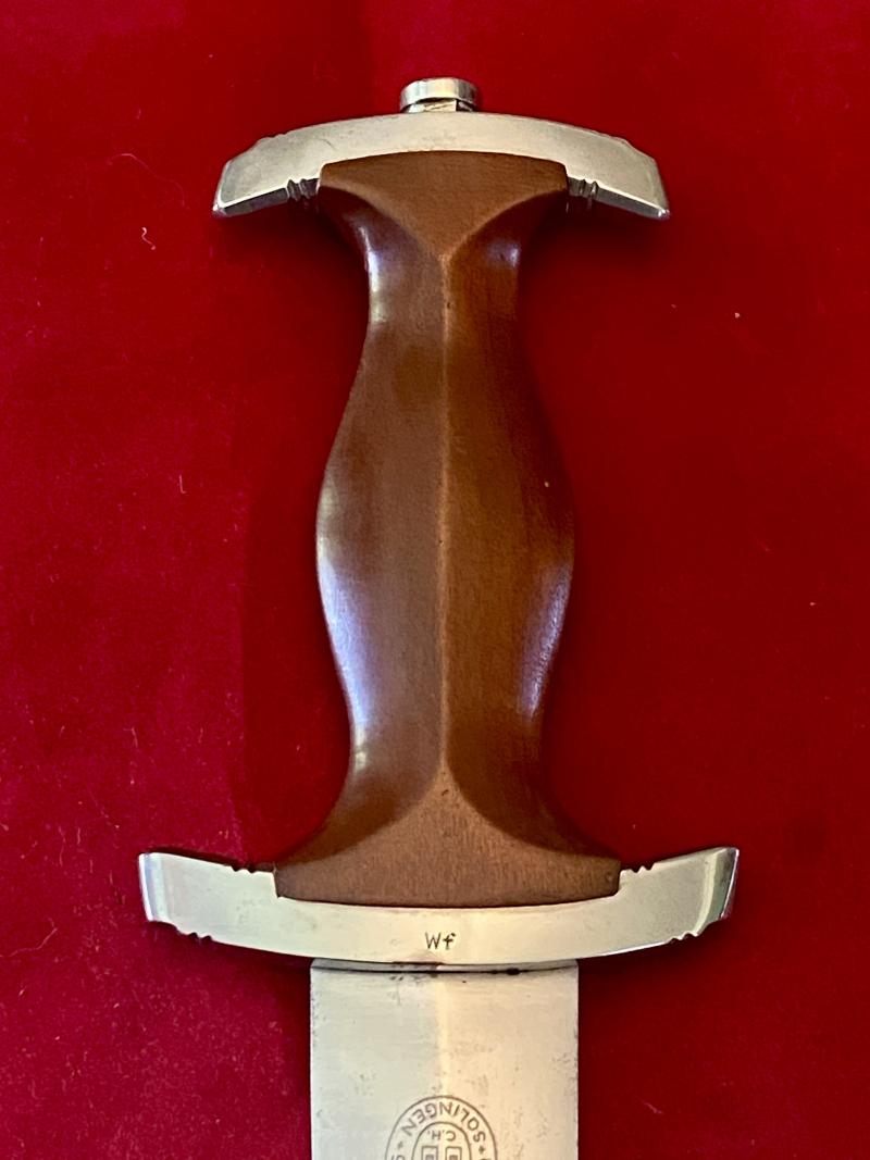 Near Mint WW2 German SA Dagger by the Scarce Maker CARL HEIDELBERG of Solingen, with Original Hanger by Assmann