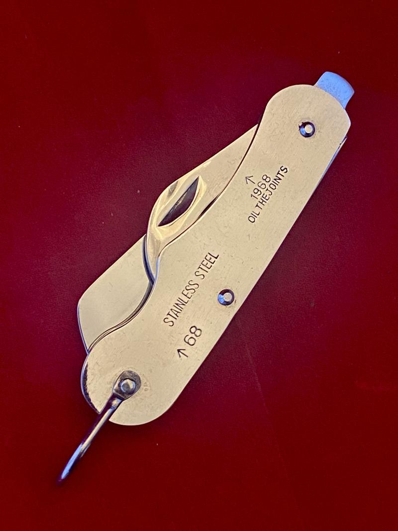 British Army Folding Two-Piece Stainless Steel Clasp or Jack Knife Dated 1968