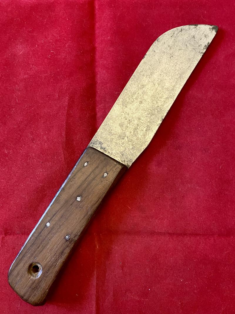 Unusual British Royal Navy “Ropework Set” Consisting of a Deck Knife and Marlin Spike with a hard Buff Leather Sheath c1979