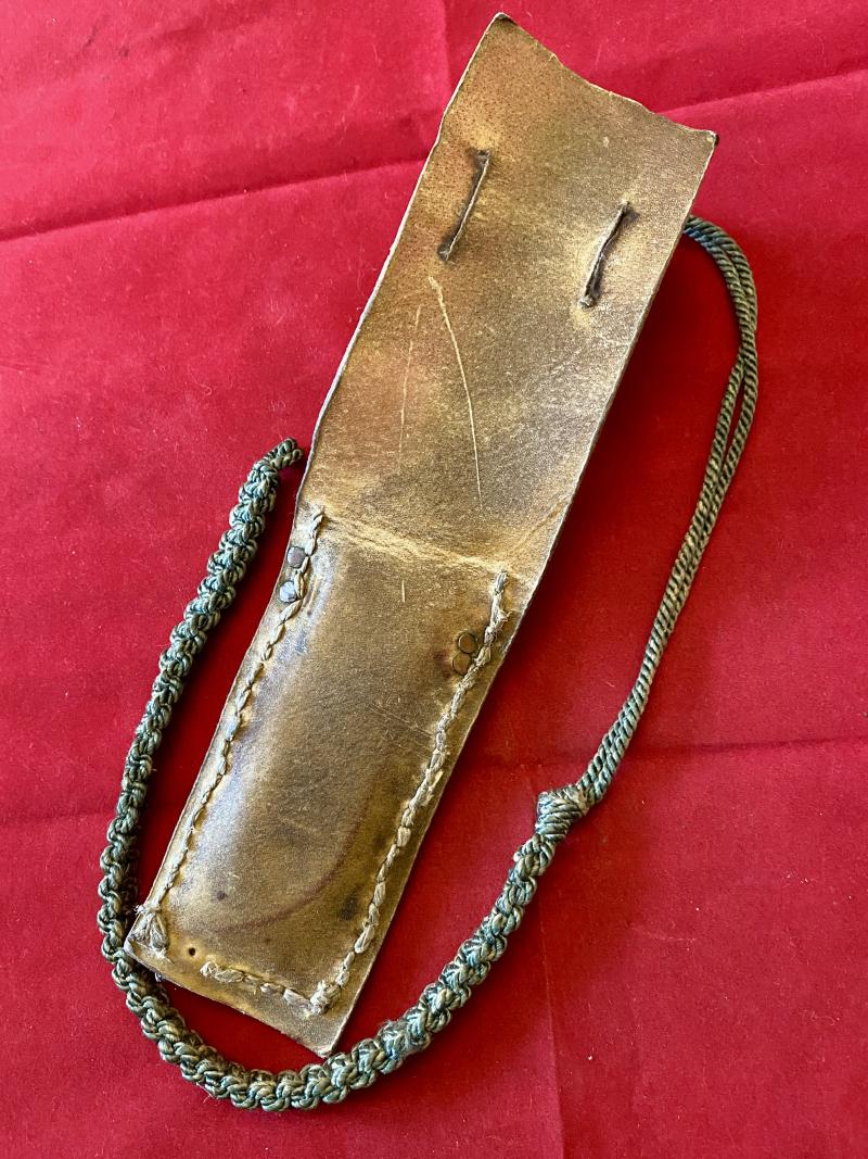 Unusual British Royal Navy “Ropework Set” Consisting of a Deck Knife and Marlin Spike with a hard Buff Leather Sheath c1979