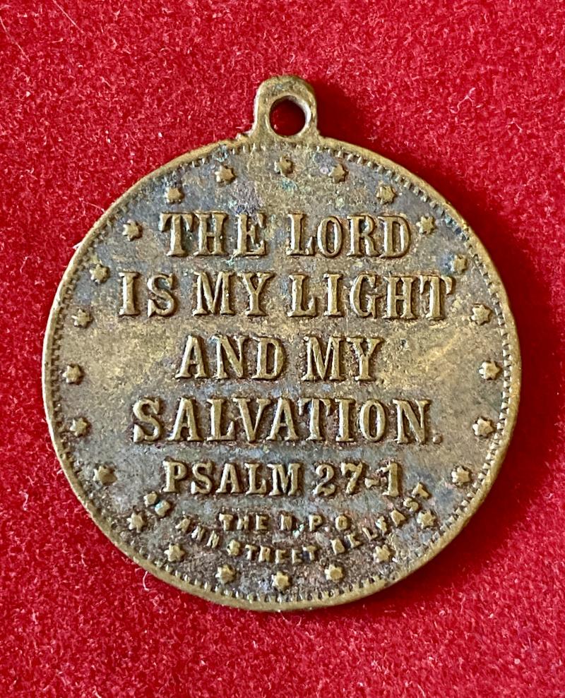 Scarce WW1 Period Small Copper Medal Token from Miss Sandes Soldiers Home