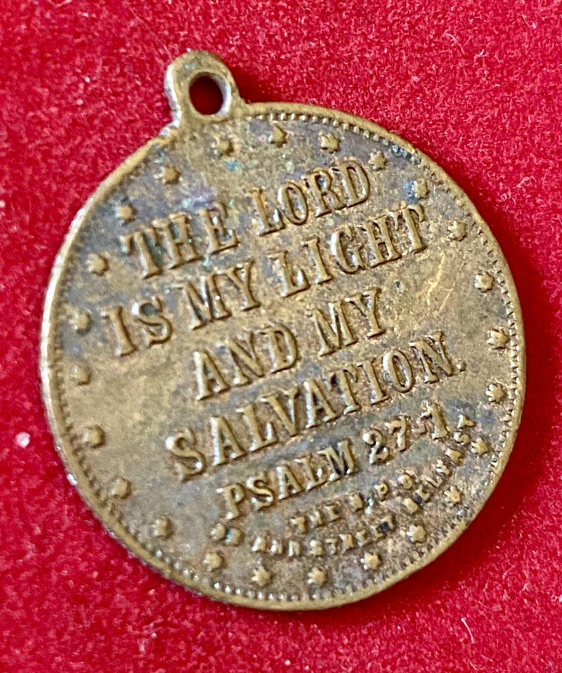 Scarce WW1 Period Small Copper Medal Token from Miss Sandes Soldiers Home