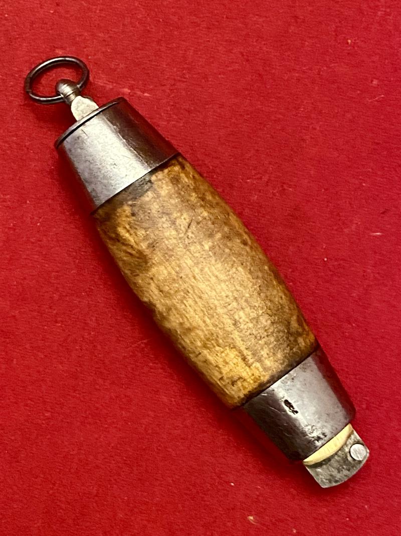 Miniature Antique Swedish Curly Birch Barrel Knife by Aktiebolaget Pontus Holmberg of Eskilstuna