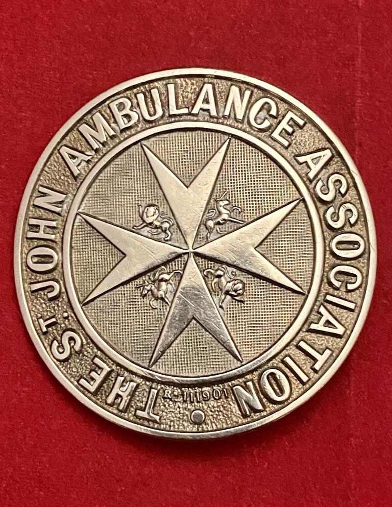 Large 50mm WW2 Period “The St John Ambulance Association” Solid Metal Sleeve Badge