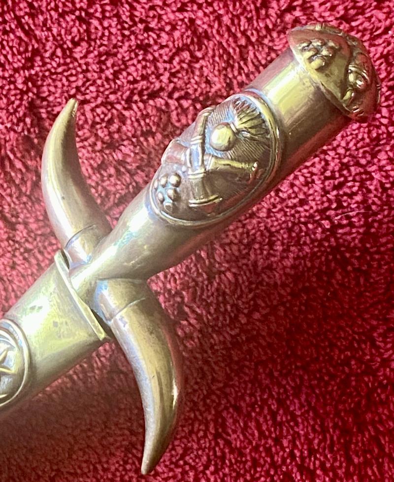 Unique WW1 French Artillery Gallipoli Campaign Bullet Trench Art Dagger Shaped Letter Opener with Bullet Sheath
