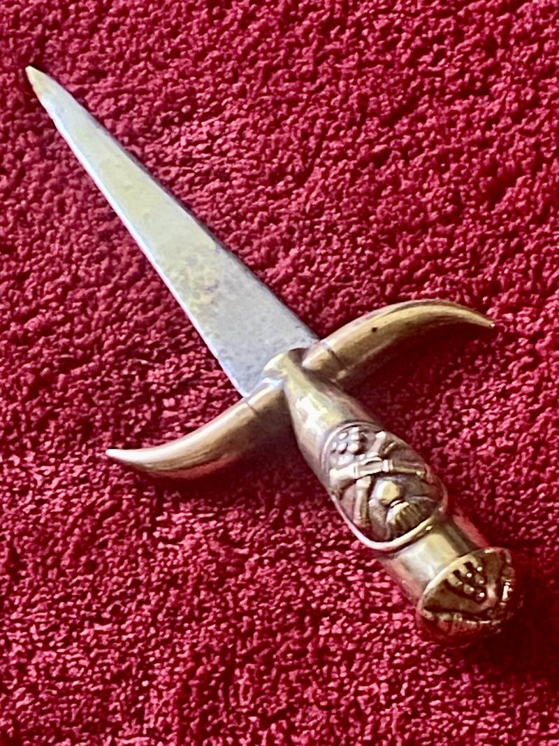 Unique WW1 French Artillery Gallipoli Campaign Bullet Trench Art Dagger Shaped Letter Opener with Bullet Sheath