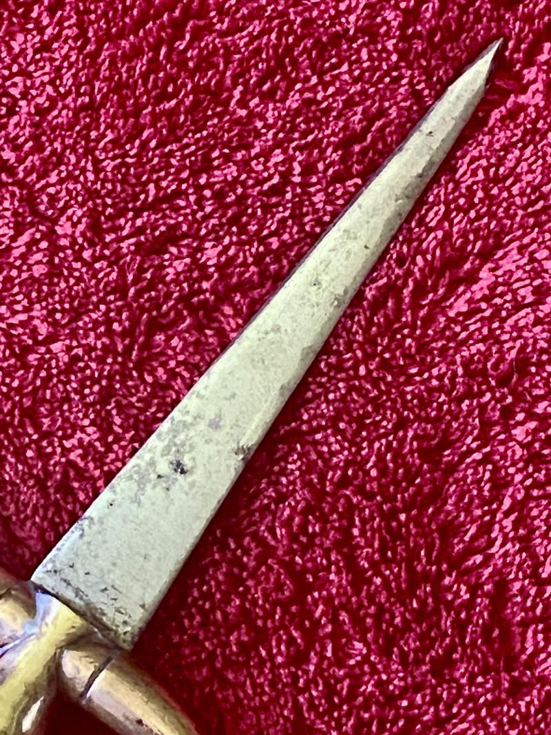Unique WW1 French Artillery Gallipoli Campaign Bullet Trench Art Dagger Shaped Letter Opener with Bullet Sheath