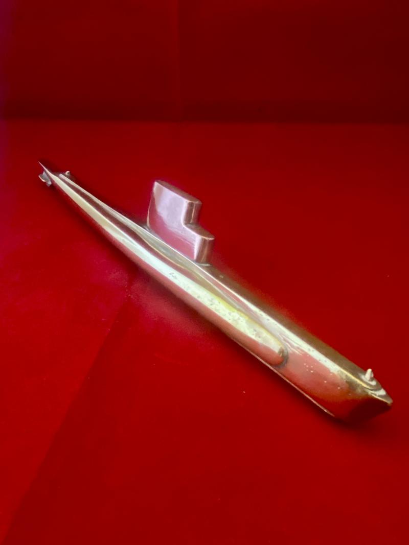 Impressive 11.5” WW2 Period Brass and Copper Trench Art Model of a British “T” Class Submarine
