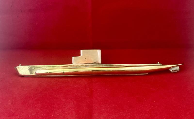 Impressive 11.5” WW2 Period Brass and Copper Trench Art Model of a British “T” Class Submarine