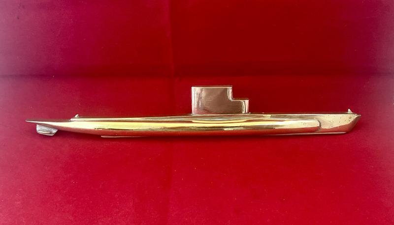 Impressive 11.5” WW2 Period Brass and Copper Trench Art Model of a British “T” Class Submarine
