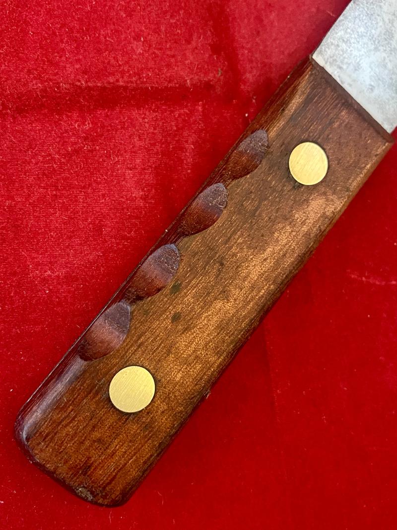Vintage British Royal Navy Deck Knife with Leather Sheath by J. ADAMS dated 1992