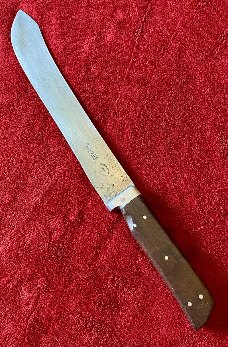Impressive Butcher’s Knife with 10.5” Carbon Steel “Double Shear” Blade by John Wilson (I. Wilson) of Sheffield