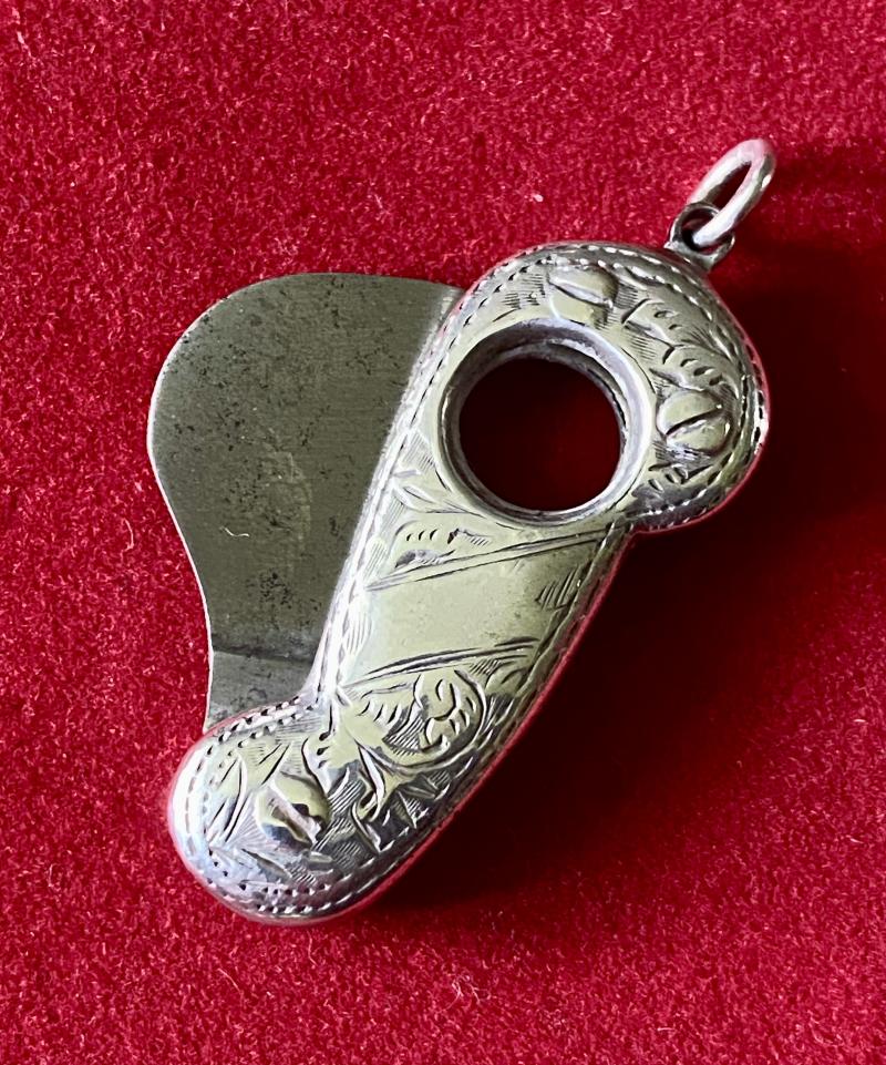 Antique Victorian silver Cigar or Cheroot Cutter by James Alexander, Birmingham c1895