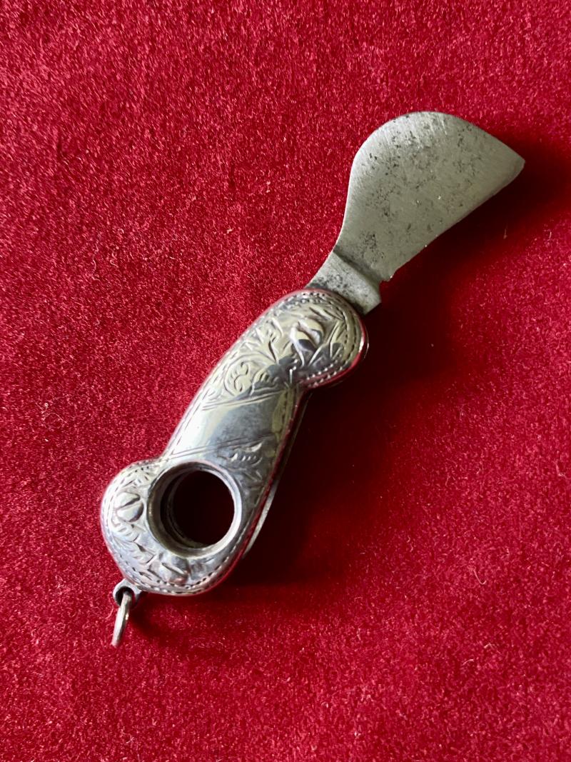 Antique Victorian silver Cigar or Cheroot Cutter by James Alexander, Birmingham c1895