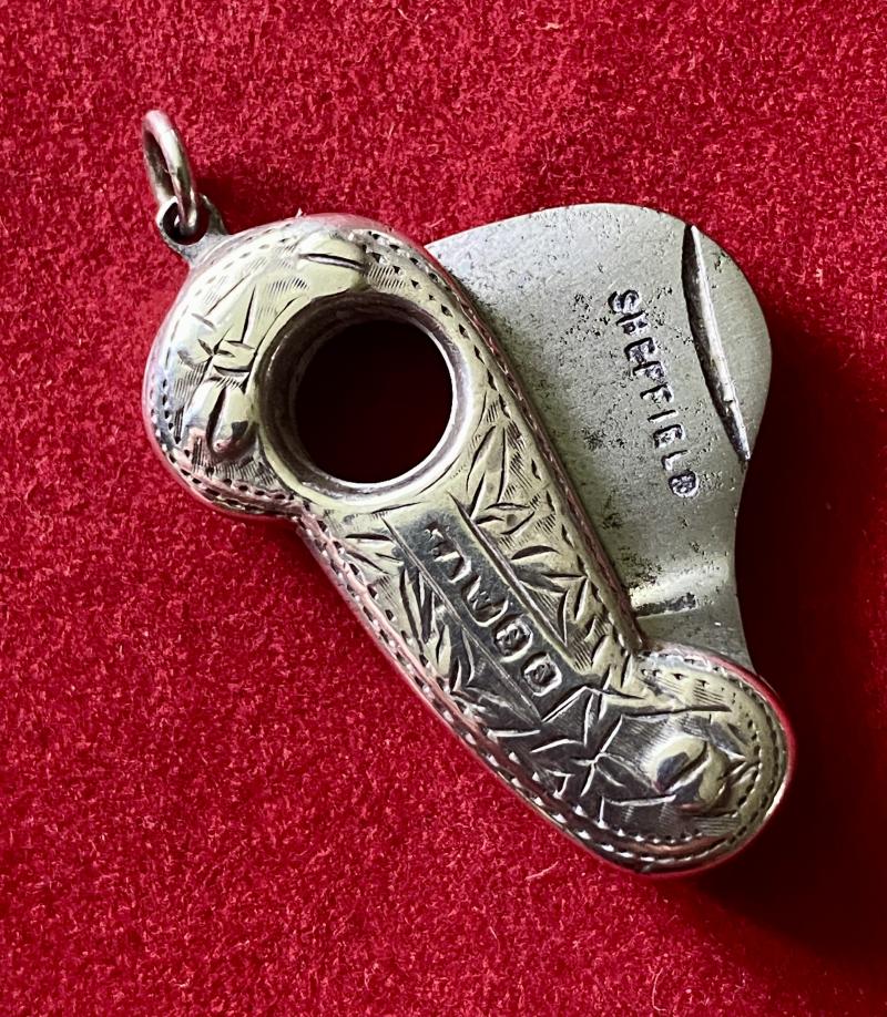 Antique Victorian silver Cigar or Cheroot Cutter by James Alexander, Birmingham c1895