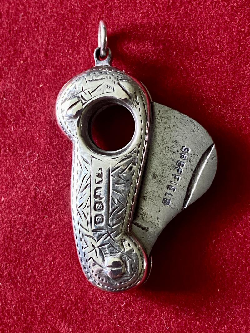 Antique Victorian silver Cigar or Cheroot Cutter by James Alexander, Birmingham c1895