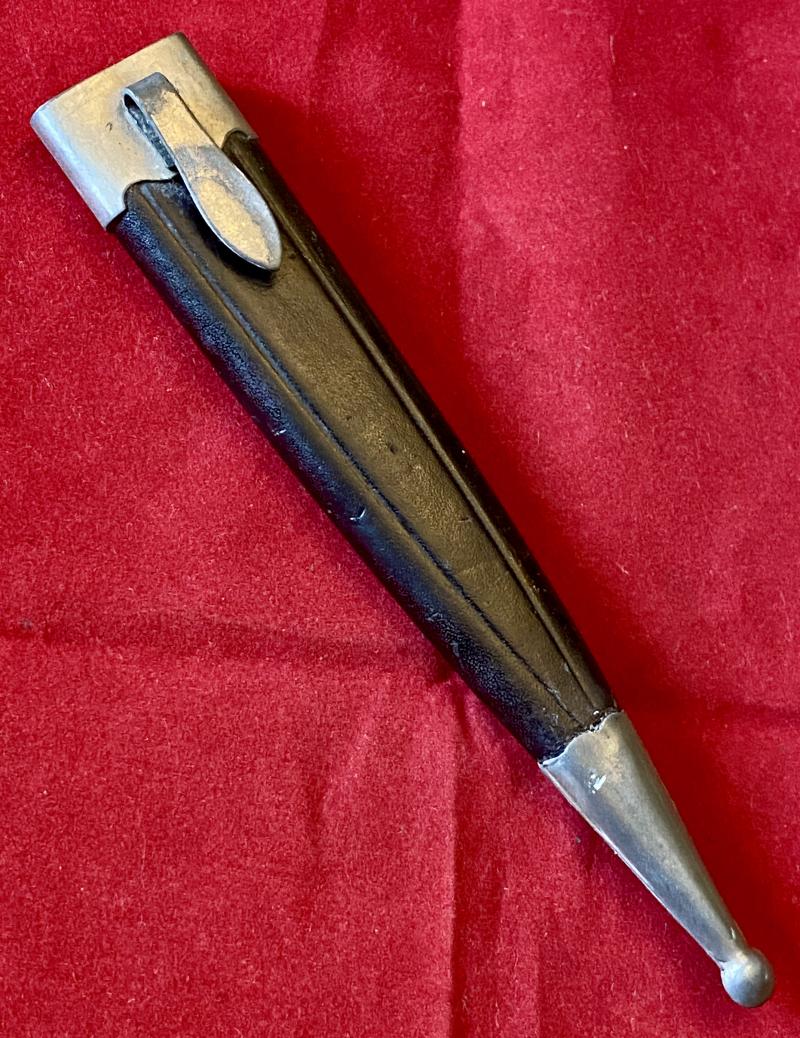 Unusual South American Gaucho Type Knife with Beautiful Striped Lucite Handle and Leather Sheath c1930