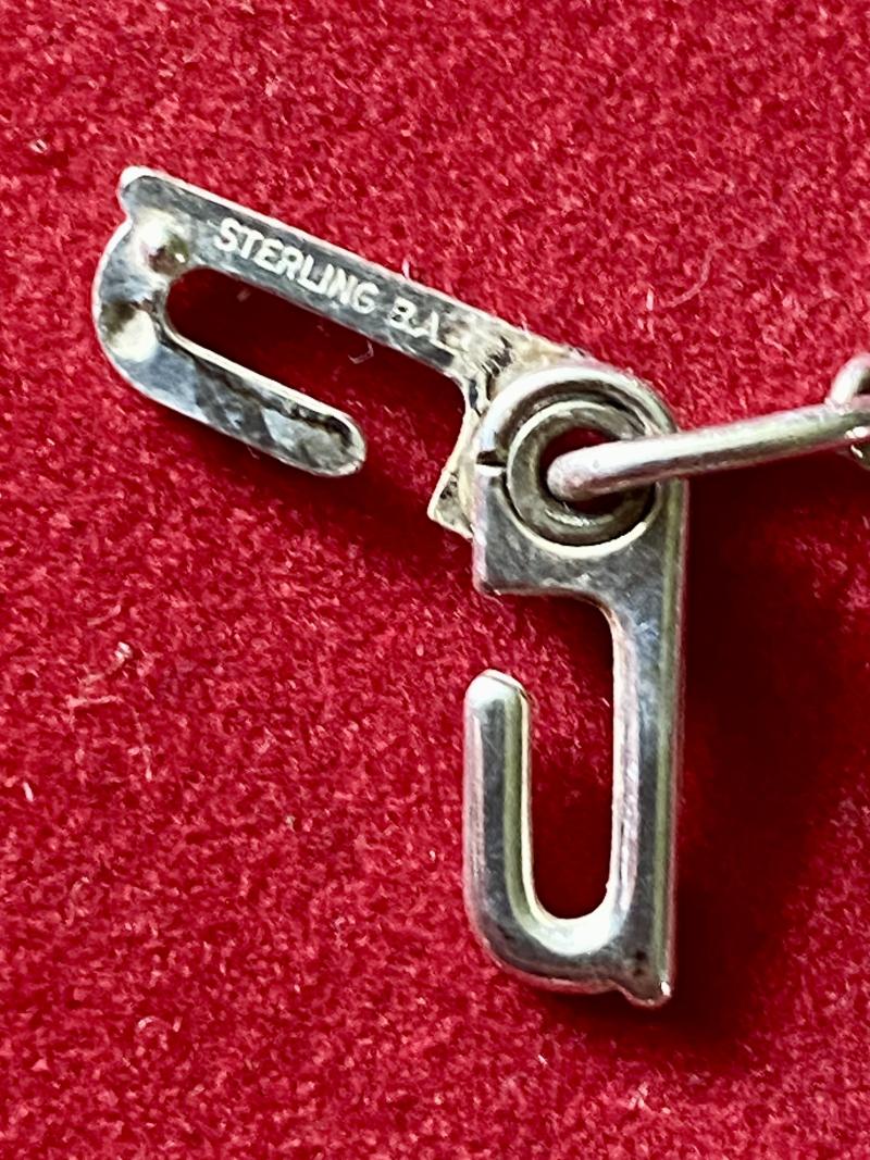 Fine Sterling Silver Single-Bladed Penknife with Silver Chain and Clasp by Ballou & Co. USA