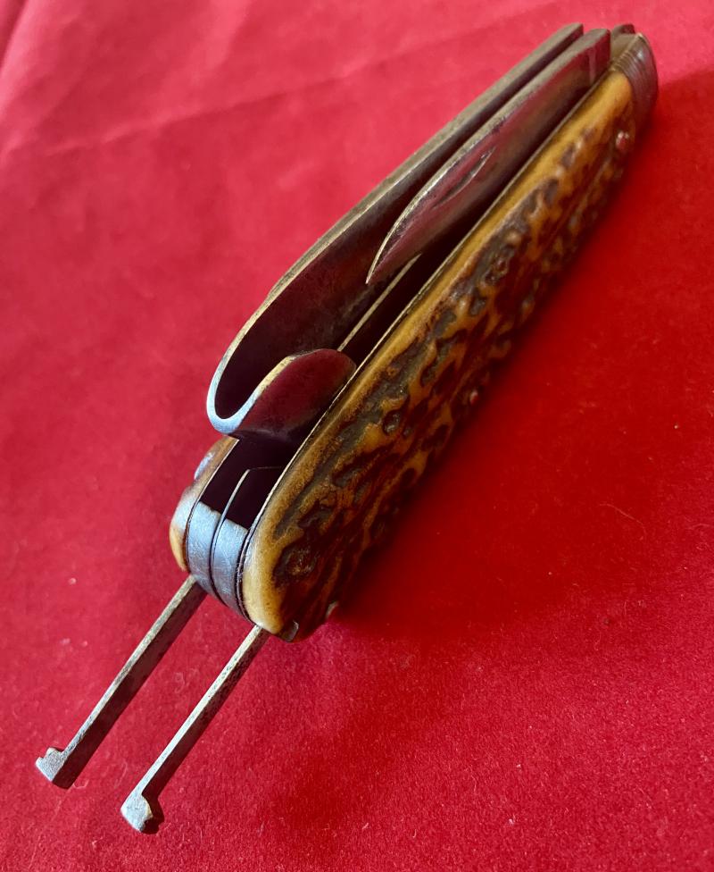 Extra Photos of Antique Farriers Folding Multi-Function Knife with Stag Horn Grip by Joseph Rodgers & Sons c1880 - 52348