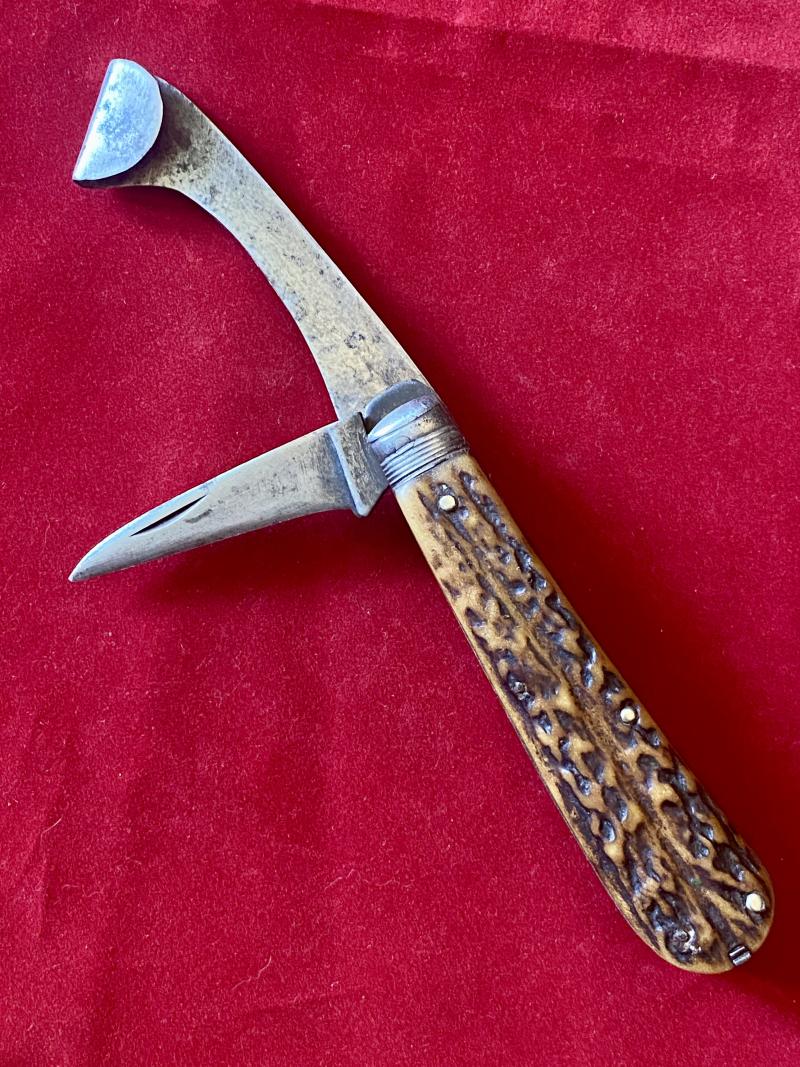 Rare Antique Farriers or Horseman’s Folding Multi-Function Knife with Stag Horn Grip by Joseph Rodgers & Sons c1880
