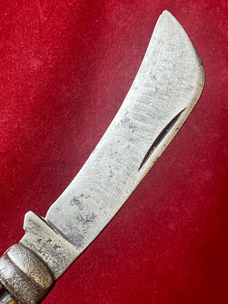 Antique Pruning Knife with Stag Horn Grip Scales by R.H. or K.H. & Sons Ltd - Sheffield