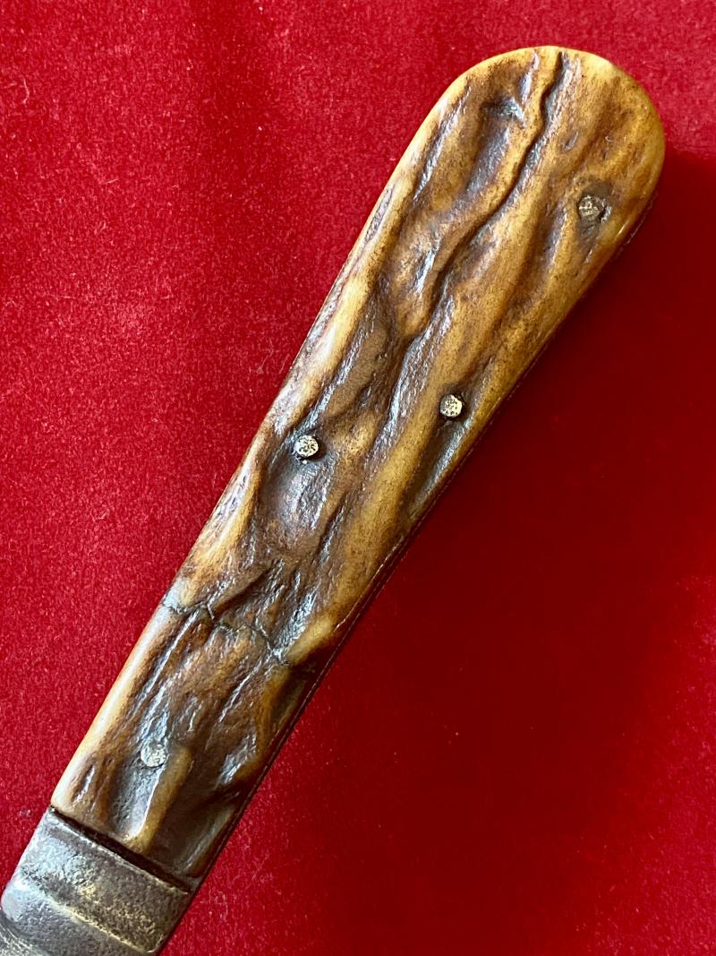 Antique Pruning Knife with Stag Horn Grip Scales by R.H. or K.H. & Sons Ltd - Sheffield
