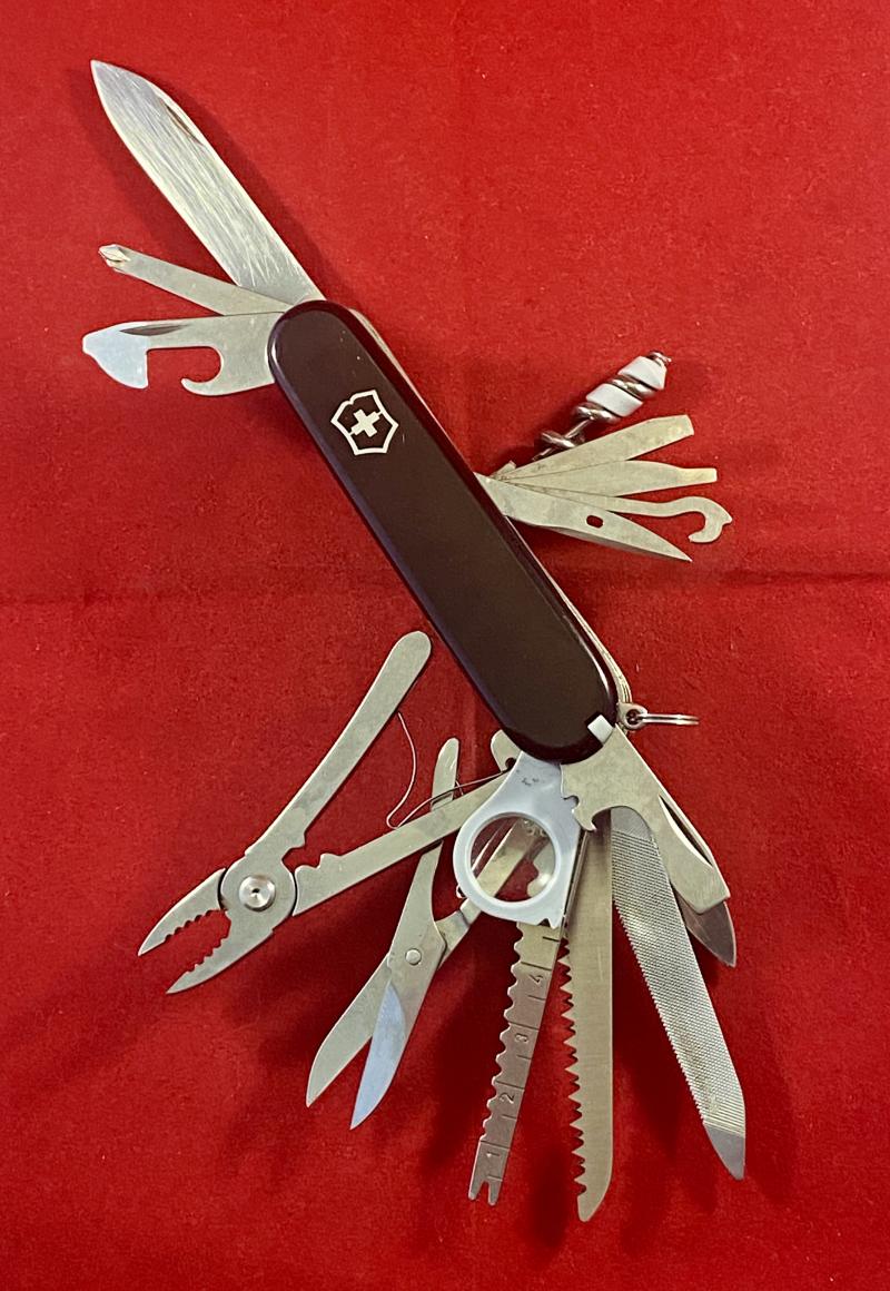 Near Mint Black Victorinox Swiss Champ 33 Function Swiss Army Knife – Model No. 1679530