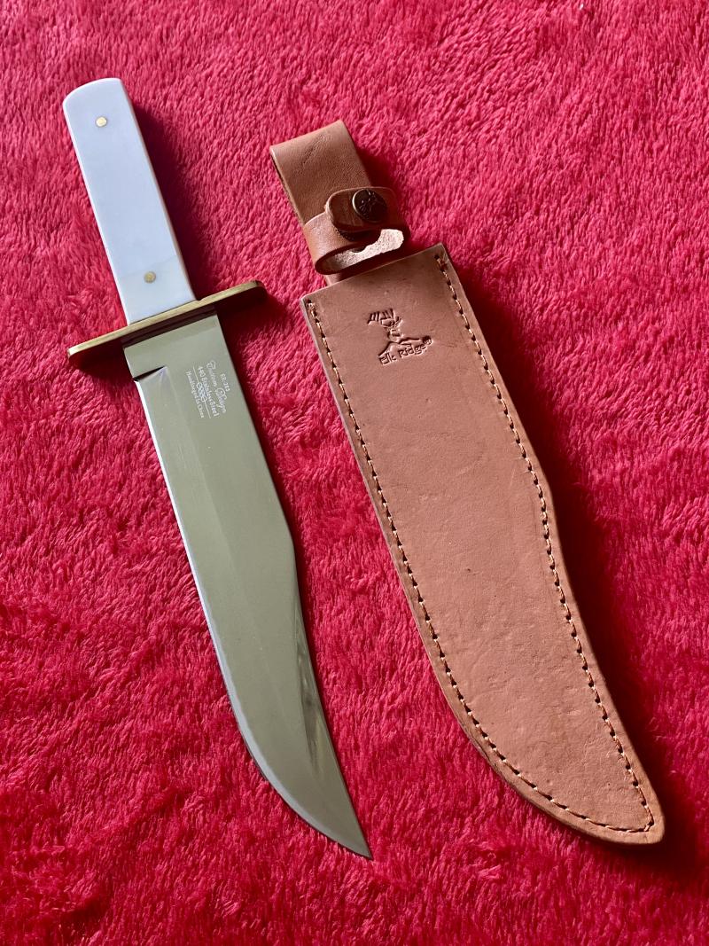 Large Mint Hunting Bowie with 9” Blade by Elk Ridge with Leather Sheath – Model ER-263