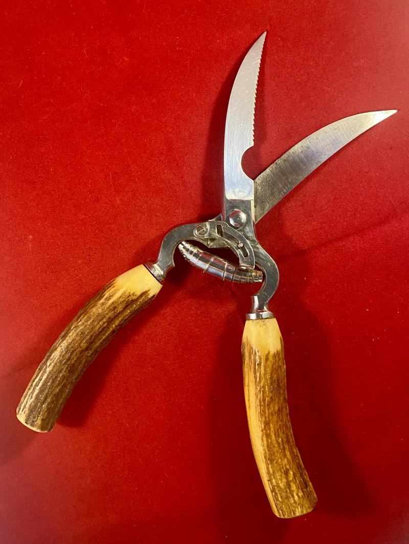 Extra Photos of Chrome Poultry Scissors with Stag Handles - 52373